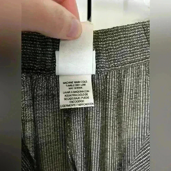 Eileen Fisher Linen Blend Wide Leg Trouser Zip fly Partial Elastic waist Sz S - Picture 12 of 15